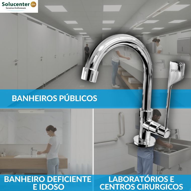 Torneira Clínica Mesa Lavatório ABS Alavanca Bica Móvel - 21.108