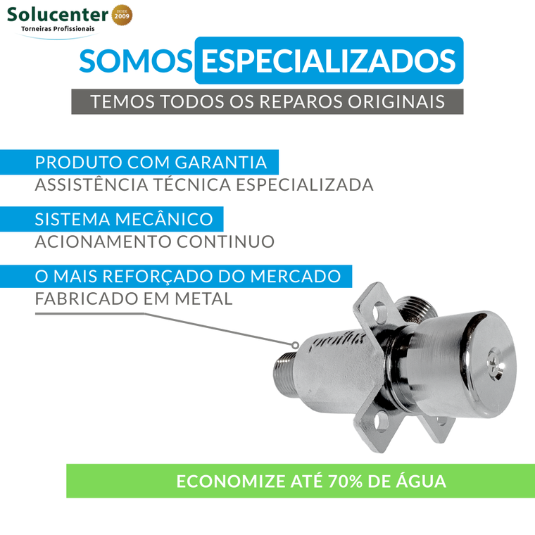 Valvula para Assepsia Acionamento Continuo de Embutir Com Abas Para Torneira Proflux 51.537 