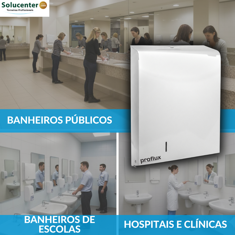 Suporte Dispenser de Papel Toalha em aço pintura epóxi Interfolhas 115.006