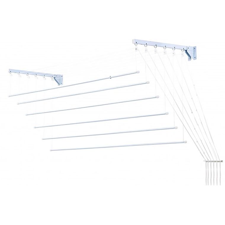 Varal Prático para Parede ou Teto em aço com pintura epóxi 1,20 x 0,56 m - Varetas independentes Secalux - Cod.: 56.022