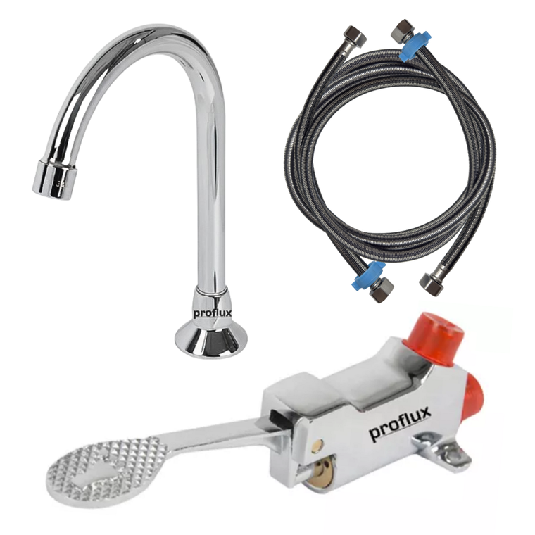 Torneira Engates e Pedal Alavanca Inox304 P/ Produção Proflux 51.457