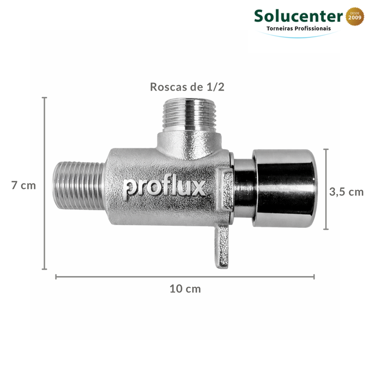 Valvula para Assepsia Acionamento Continuo de Embutir Com Abas Para Torneira Proflux 51.537 