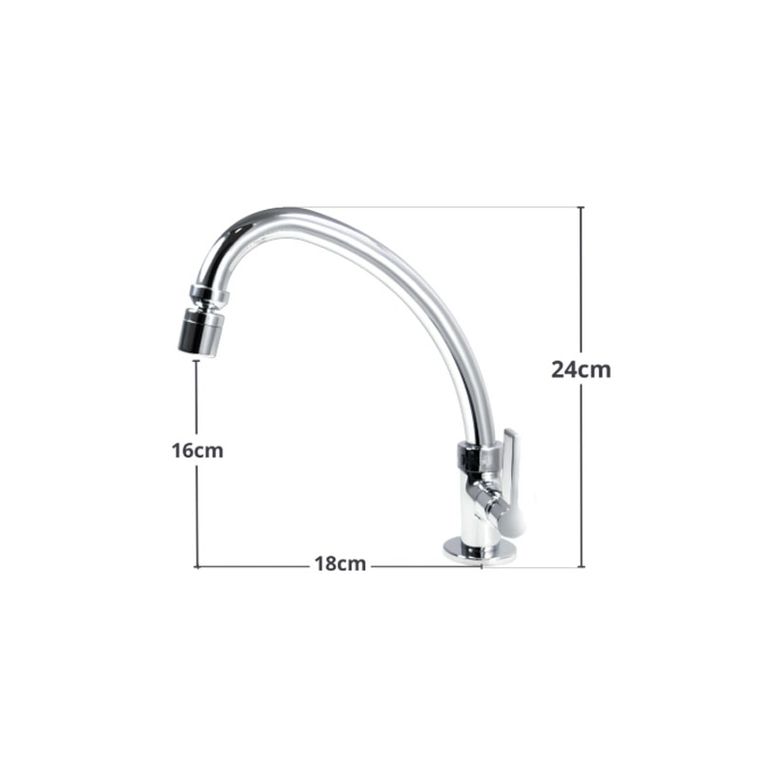 Torneira de Cozinha Mesa Bica Móvel 1/4 Volta C/ Arejador Articulado 21.092P