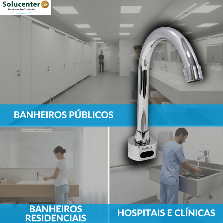 Torneira com Sensor Bica Média Móvel Cx a prova d'água Proflux 51.528AP