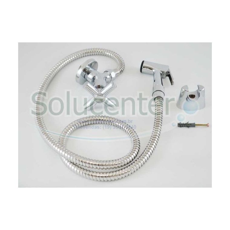 Ducha Higiênica 1/4 de volta em metal cromado volante cruzeta moderno - 30.106