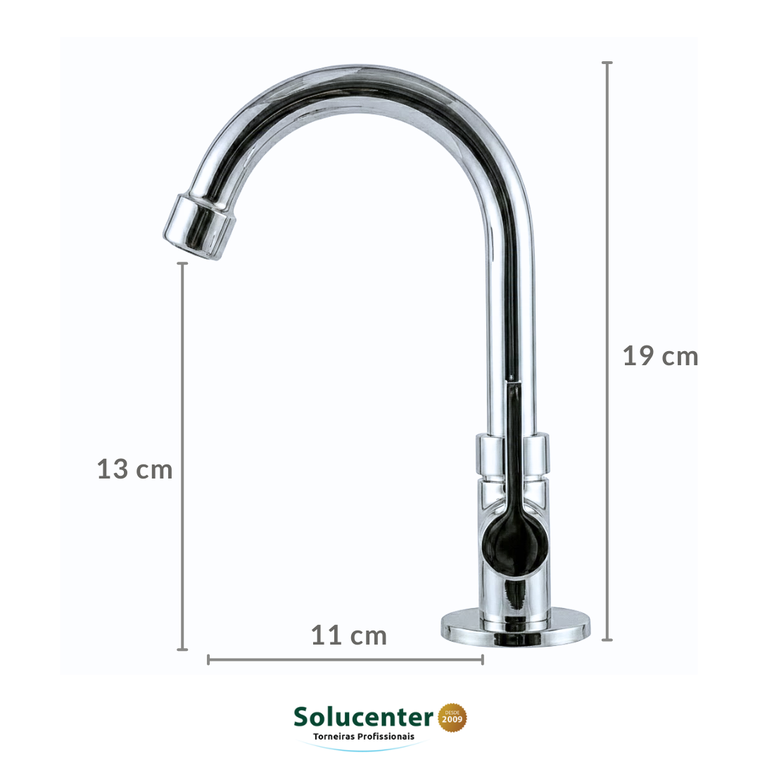 Torneira Clínica Alavanca 1/4 de Volta Bica Móvel Mesa 21.096P