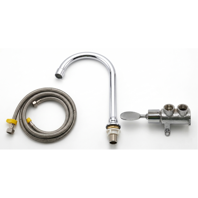 Kit Torneira Pedal Mecânico Latão 2 Engates, Bica Pedal Proflux 51.536