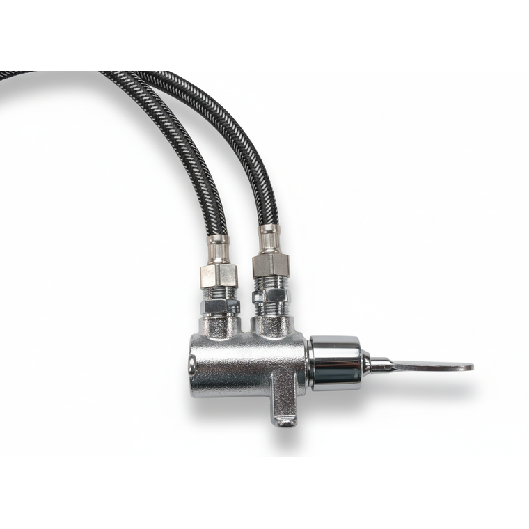 Kit Torneira Pedal Mecânico Latão 2 Engates, Bica Pedal Proflux 51.536