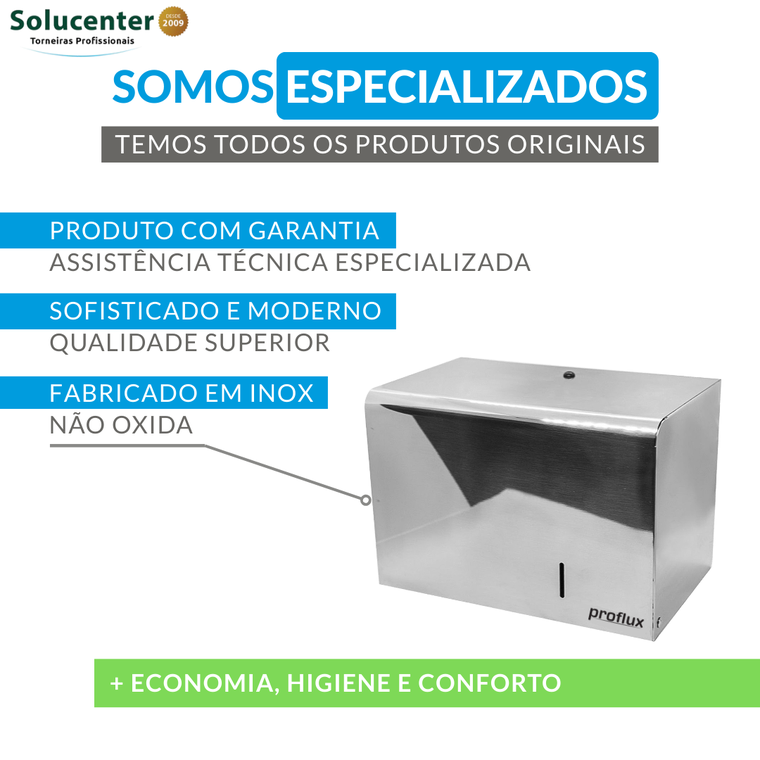 Suporte Dispenser de Papel Toalha Modelo 2 Dobras Inox 115.007