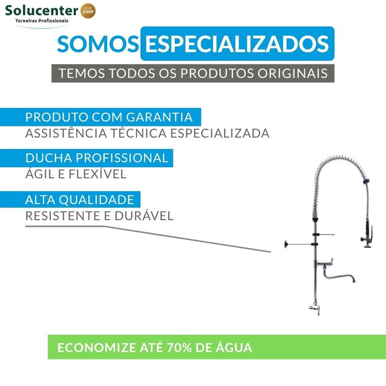 Esguicho de Pre-lavagem de Parede Industrial Com Bica Adicional (106.001)