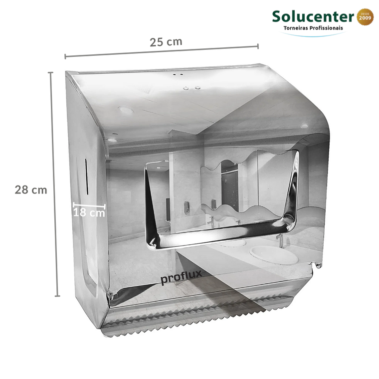 Toalheiro / Dispenser de Papel Toalha Bobina em Inox 14.029