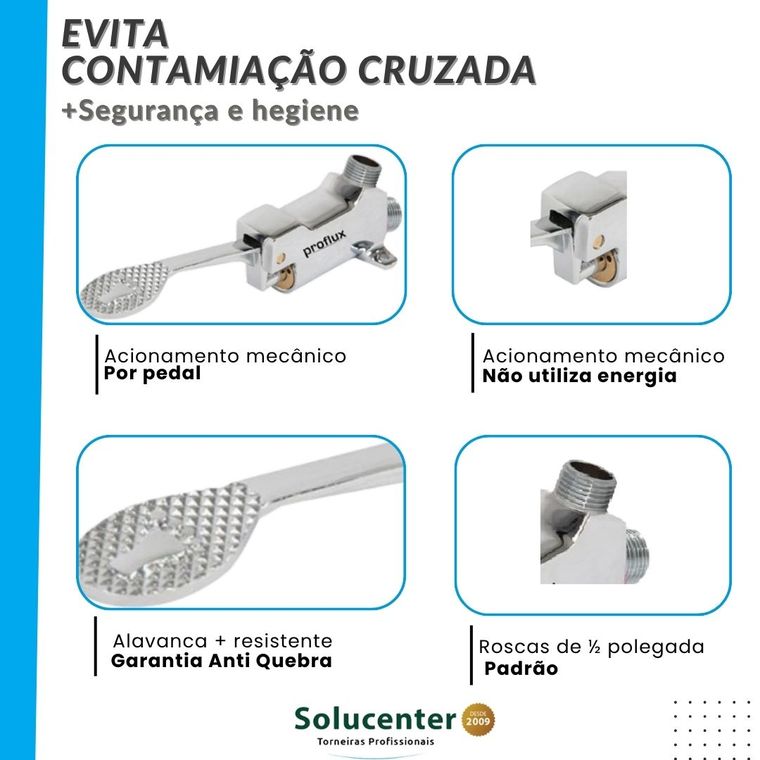 Acionador de Pedal Mecânico com Alavanca Torneira Pedalmec Proflux (51.101)