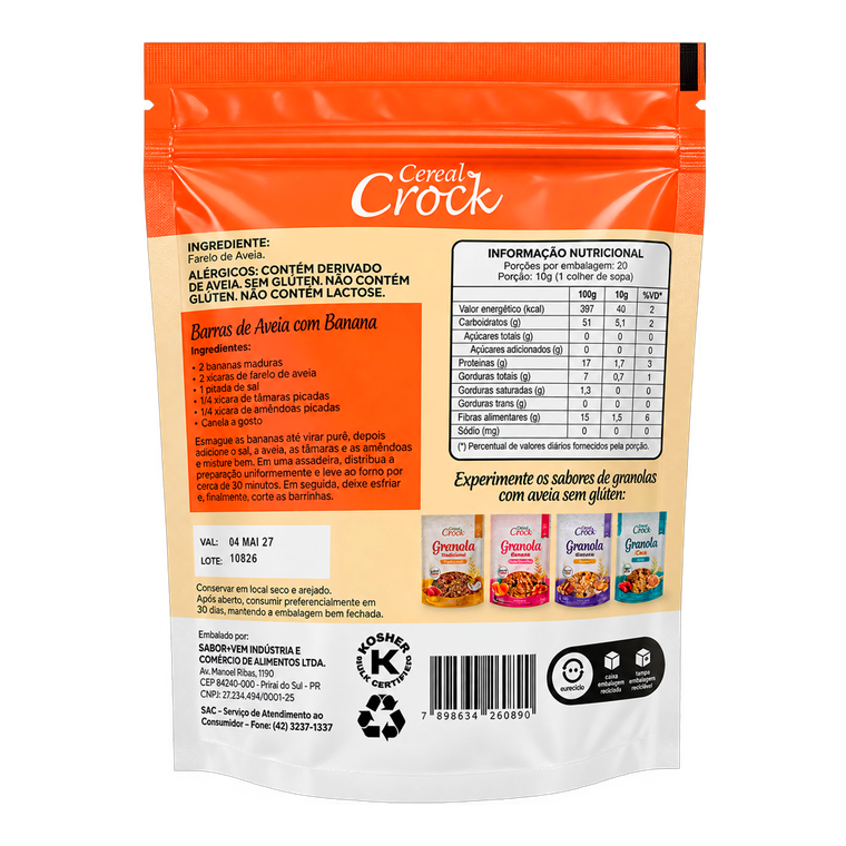 Farelo de Aveia Leve Croc sem glúten - 200g — imagem 3