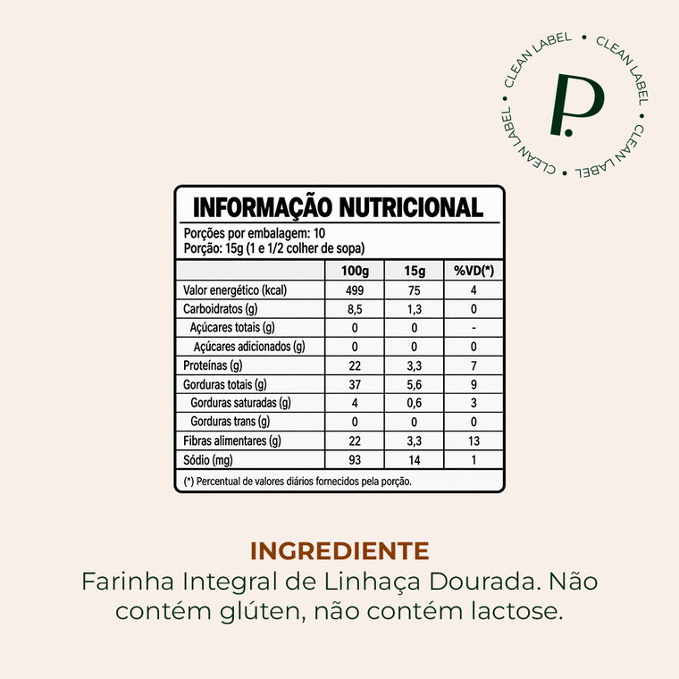 Farinha de linhaça dourada sem glúten - 150g — imagem 5