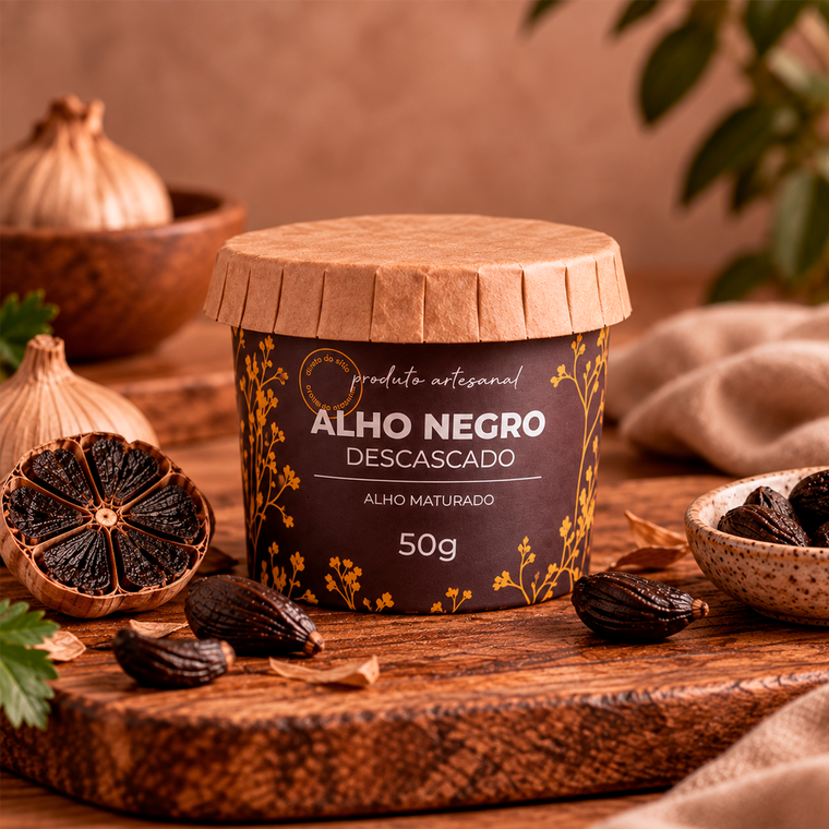 Alho negro descascado - 50g — imagem 1