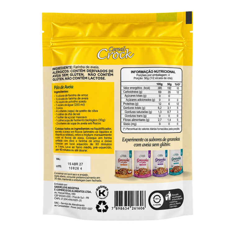 Farinha de Aveia Leve Croc sem glúten - 200g — imagem 3