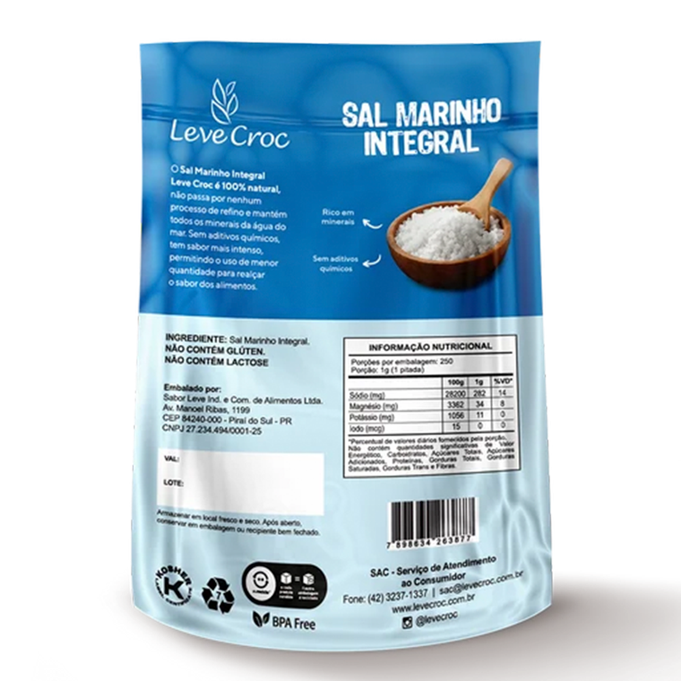 Sal Marinho Integral Leve Croc 250g — imagem 3