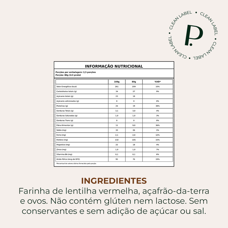 Macarrão Talharim Proteico de Lentilha Vermelha sem Glúten — imagem 4