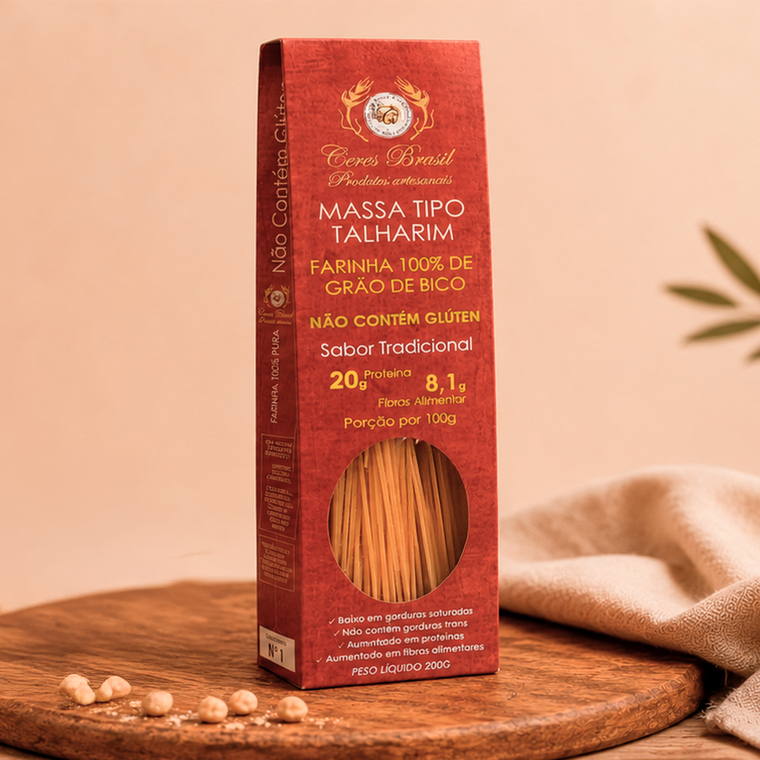 Macarrão Talharim Proteico de Grão-de-Bico Sem Glúten Ceres Brasil 200g — imagem 4