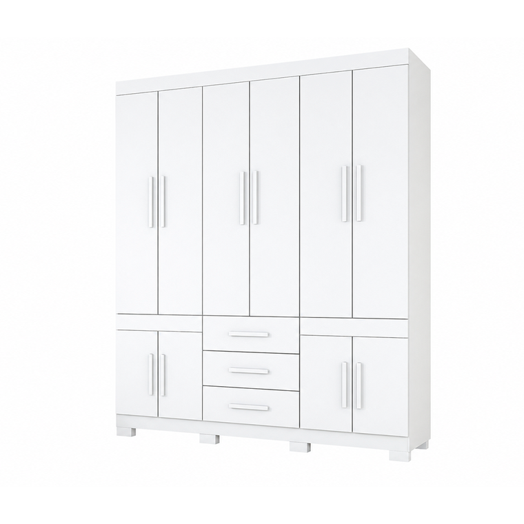 Roupeiro Safira 10 Portas com Pés Branco Josan