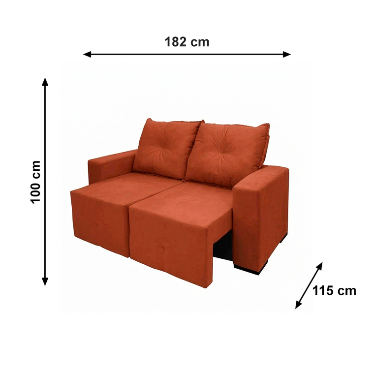 Estofado 3L Montana Veludo Terracota T08 Jw Estofados