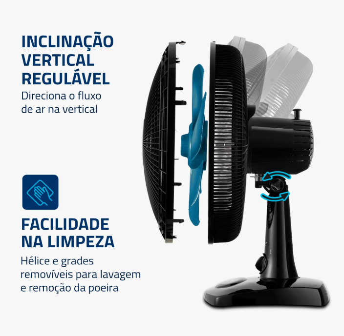 Ventilador 30CM VSP-30 Super Power Preto/Azul Mondial