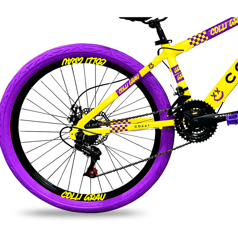 Bicicleta Aro 26 Grau F/Disco 21v Amarelo Fosco D Colli