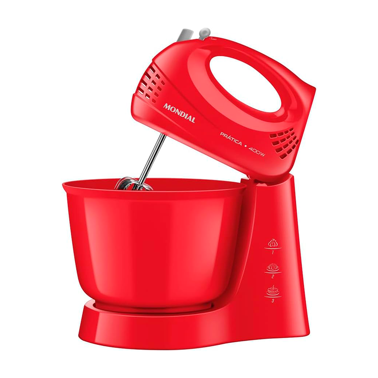 Batedeira 3V Pratica B-44 440W Vermelho Mondial