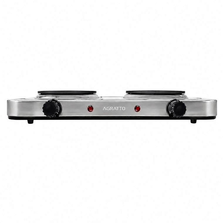 Fogão Elétrico de Mesa 2 Bocas Inox 2000W Agratto