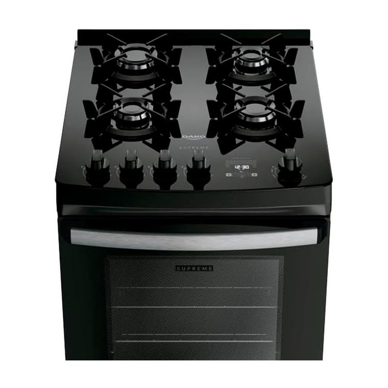 Fogão 4B Supreme Glass Preto Dako/Atlas