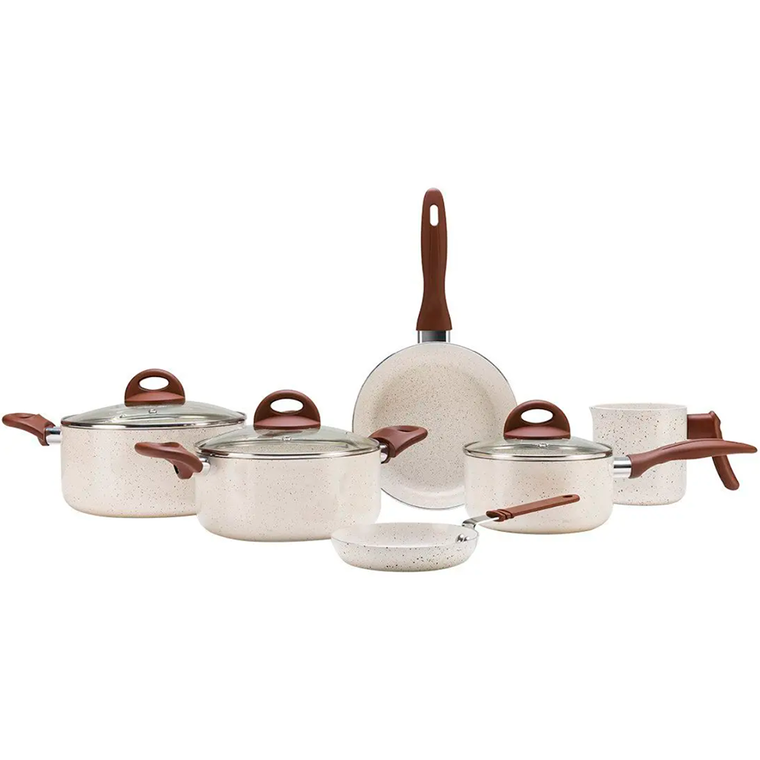 Jogo de Panelas 6 Peças C.L Smart Plus Vanilla Antiaderente Brinox 