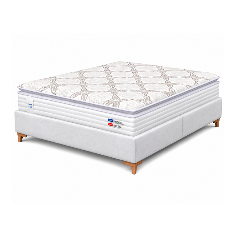 Conjunto Box Casal Fiore Comfort Luxo 138x32 + Base Prime Wood Lisa 138x40 Branca C45 Probel
