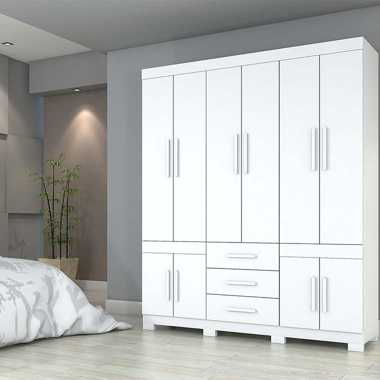 Roupeiro Safira 10 Portas com Pés Branco Josan