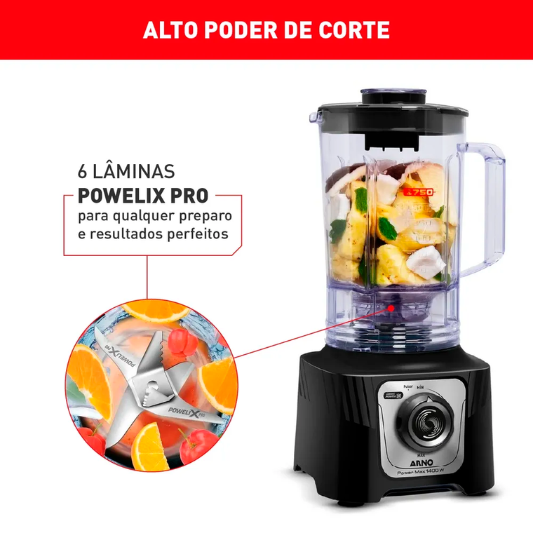 Liquidificador 15V Max Ln65 Confort Preto Arno