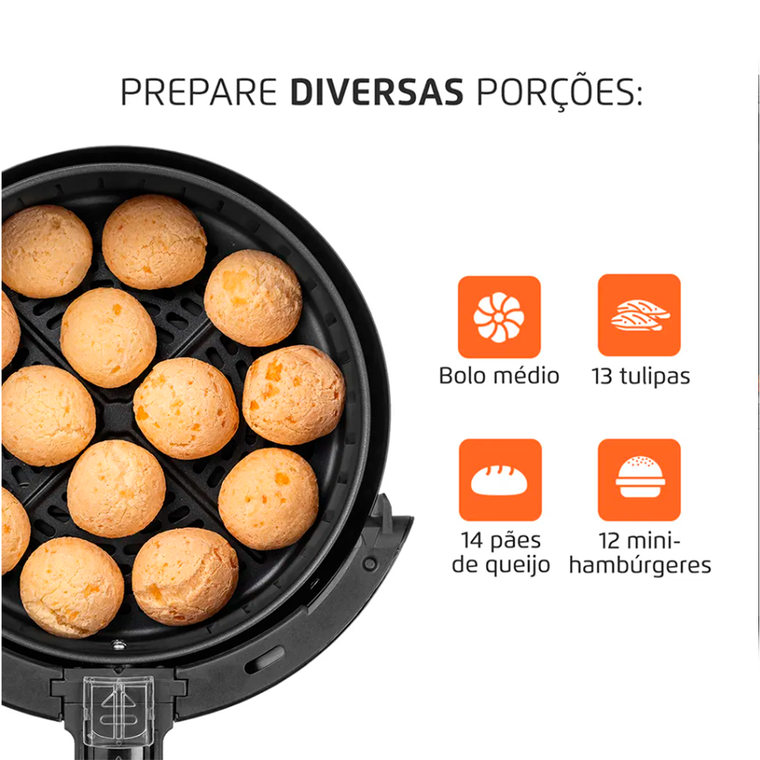 Air Fryer 3,6L AF-36 Pratic 1500W 220V Preto/Inox Mondial 