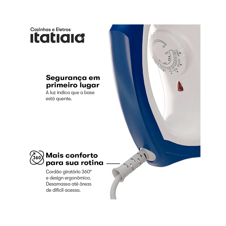 Ferro a seco FSITA2ESSA 220v Branco/Azul Itatiaia