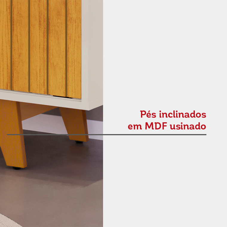 Rack Flat com Painel Trend Freijo/Off White DJ Moveis