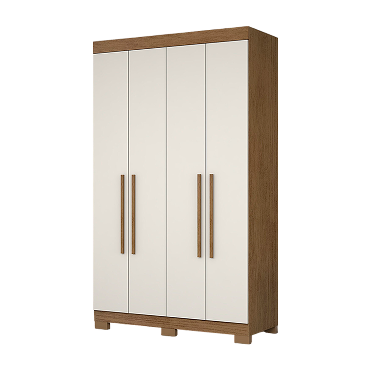 Roupeiro Noronha 4 Portas com Pés Cinamomo/Off White Josan