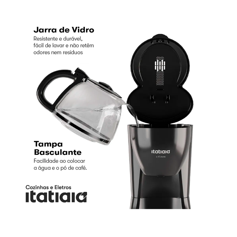 Cafeteira 30 Xícaras CFITA2002 220v Preto/Inox Itatiaia