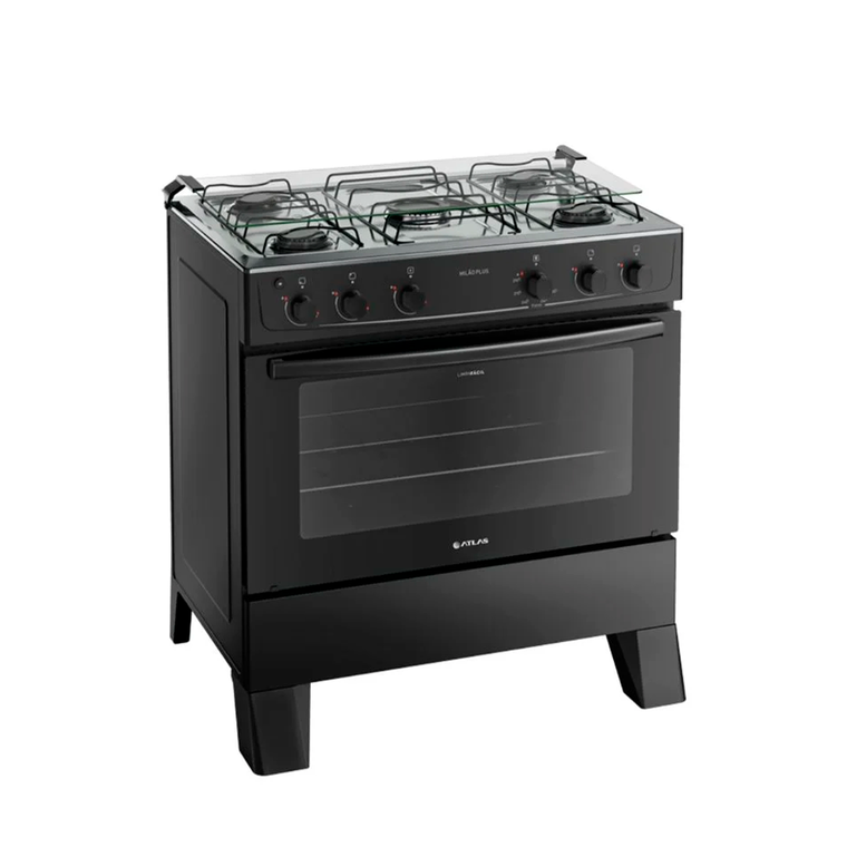 Fogão 5B Milão Plus Preto Atlas
