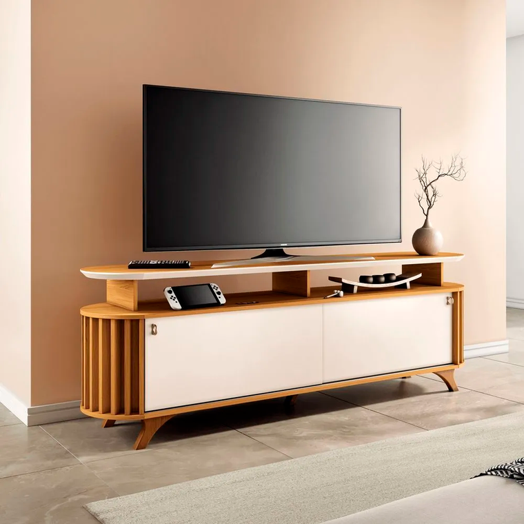 Bancada Alba 1.8 Cinamomo/Off White HB Moveis