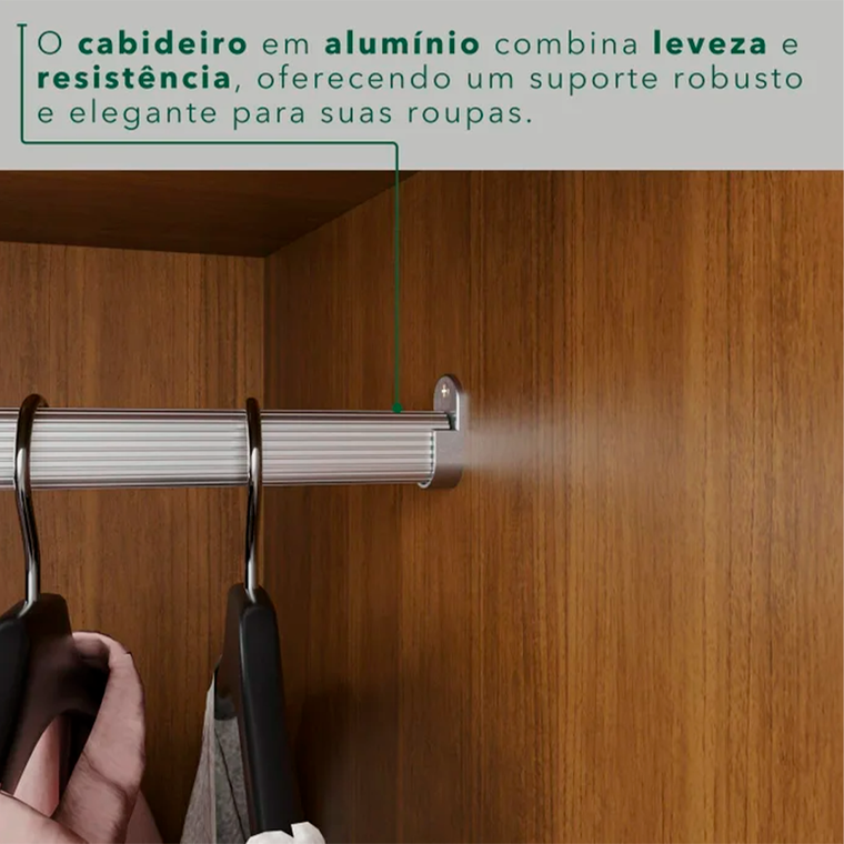 Roupeiro Ipanema com Pés com Espelho Cinamomo Salleto
