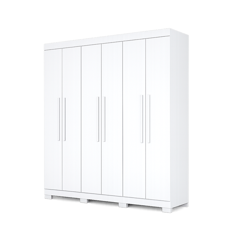 Roupeiro Noronha 6 Portas com Pés Branco Josan