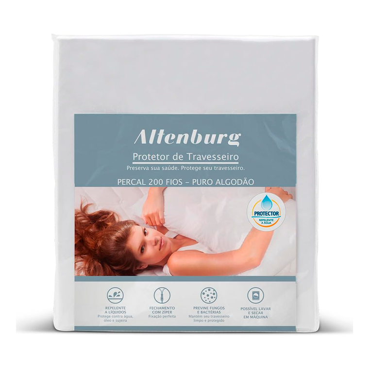 Protetor De Travesseiro Antimicrobial 230 FIOS BRANCO Altenburg