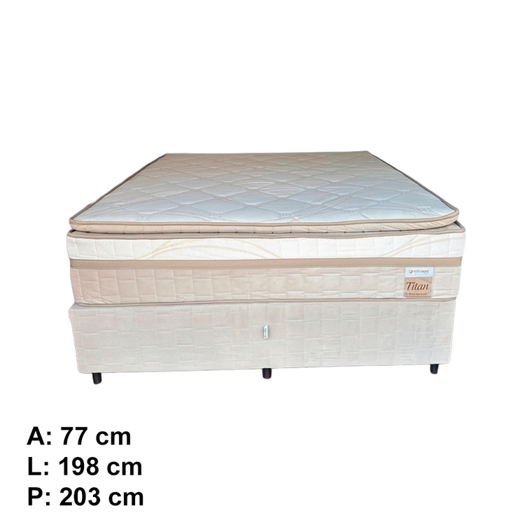 Conjunto Box Titan Molas Ensacadas 198X77 Titanio
