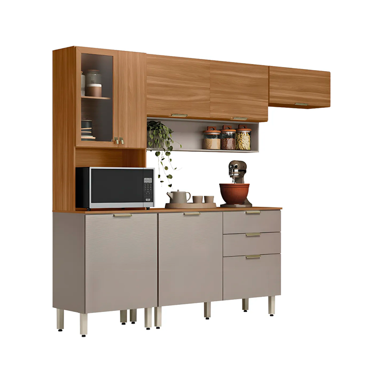 Cozinha Compacta com Balção Alba Amendola/Nude Prime TX Demobile