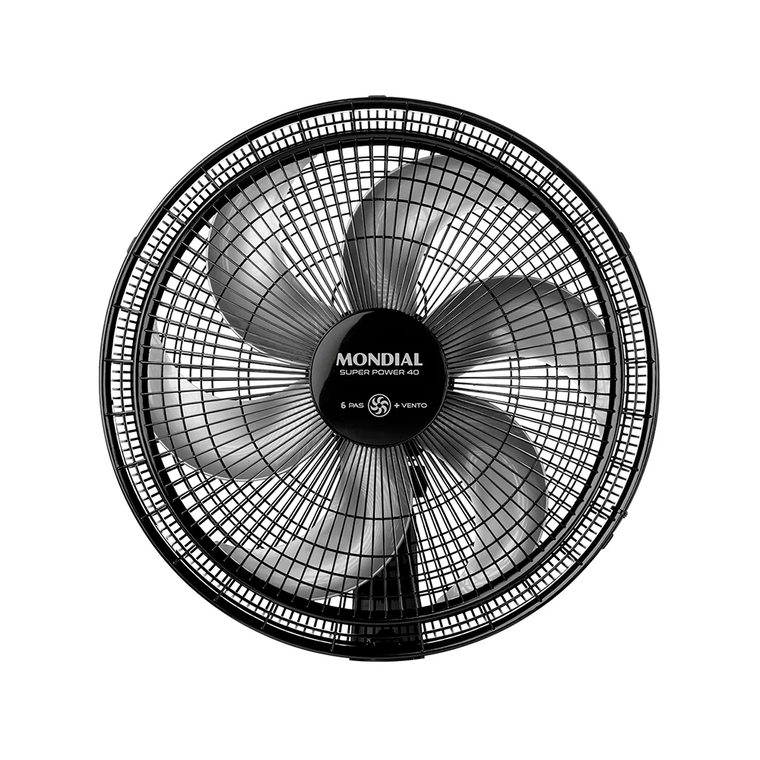 Ventilador 40CM VT-40 Turbo Preto/Prata Mondial
