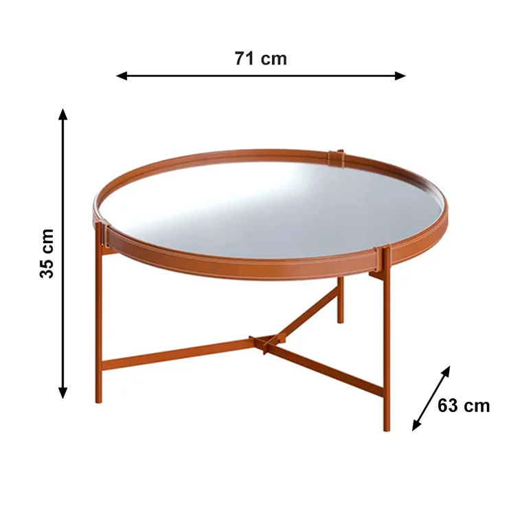 Mesa Aqua Centro(G) Espelho/Cobre Imcal