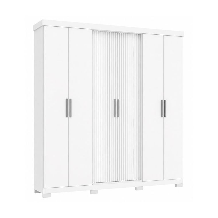 Roupeiro 6 Portas Argos Branco Avelan