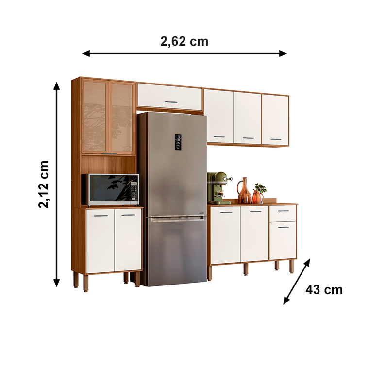 Cozinha 4PCS AUDACIA 100% MDF BR/PRETO Nicioli